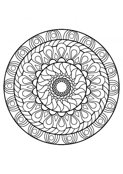 Round mandala coloring page