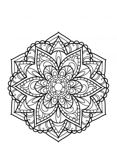 Unusual mandala coloring page