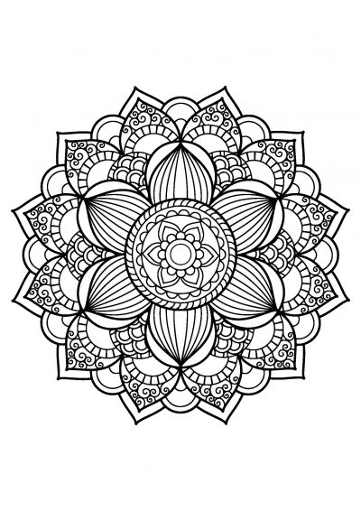 coloring page mandala flower pattern