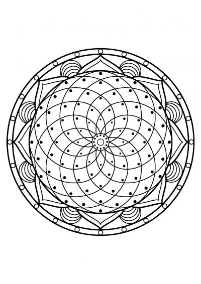 Mandala coloring page with circles