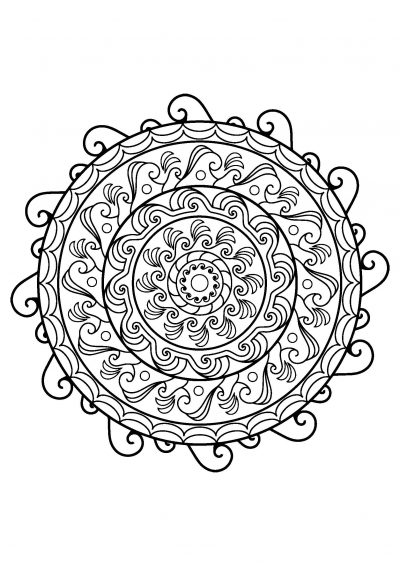 Sea waves mandala coloring page