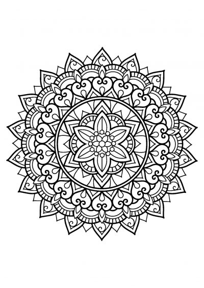 mandala majestic flower coloring page