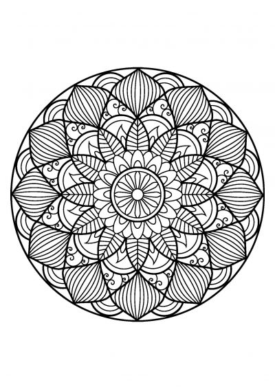 Ellipse flower mandala coloring page