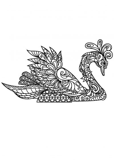 king swan coloring page